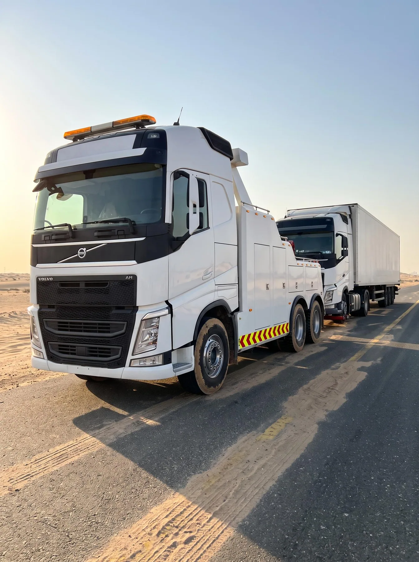 White heavy-vehicle recovery truck